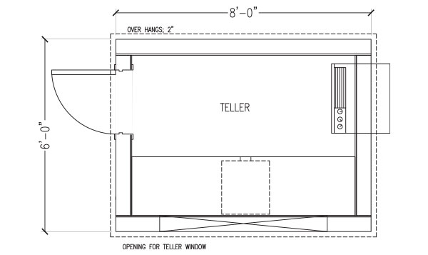 Drive-up | 1 Window | 6' x 8'