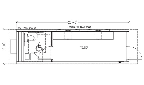 Drive-up | 2 Window | 8' x 26'