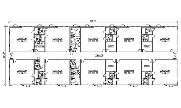 10 Pre-K Classrooms 4 Offices 17 Restrooms