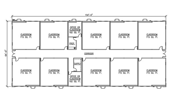 10 Classrooms 2 Offices