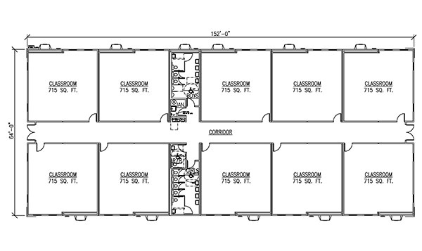 10 Classrooms 3 Restrooms