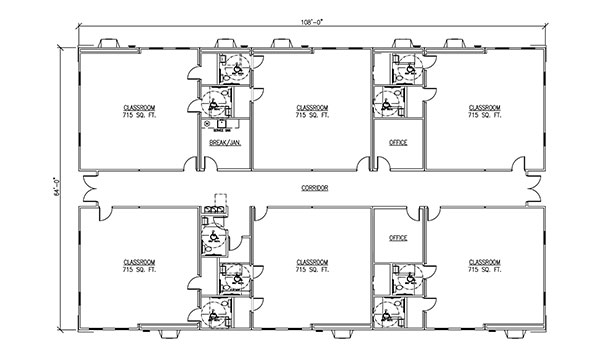 6 Pre-K Classrooms 2 Offices 9 Restrooms