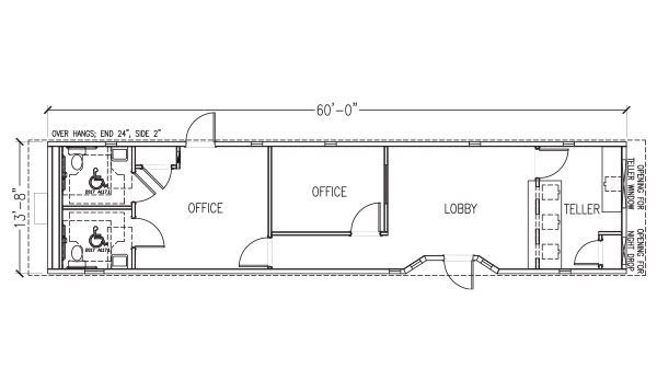 Walk-In & Drive-Thru | 2 Office | 12' x 60'