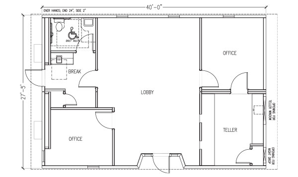 Retail & Drive-Thru | 2 Office | 28' x 40'