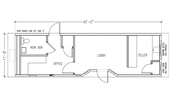 Walk-In & Drive-Thru | 1 Office | 12' x 40'