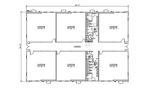 6 Classrooms 3 Restrooms